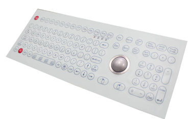 107 Keys White Industrial Membrane Keyboard Optical 800 DPI Trackball