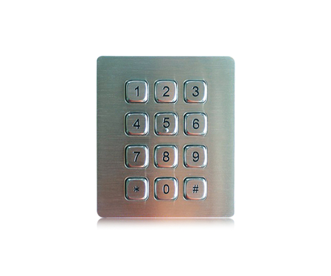 12 Tasten Industrielle Edelstahl-Tastatur Vandalismus-sichere numerische Tastatur für Geldautomaten
