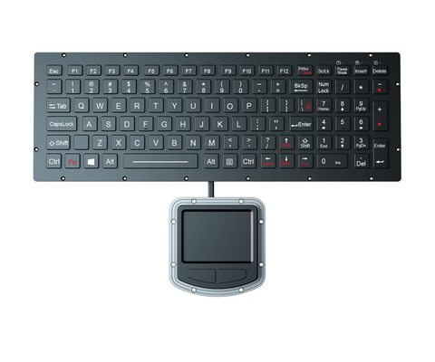 Robuste militärische Tastatur für kritische militärische Standards mit Touchpad und Hintergrundbeleuchtung