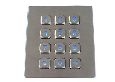Schroffe von hinten beleuchtete 12 Schlüssel Koisk-Metalltastatur-Punktematrix-Schnittstelle für Zugriffskontrollsystem
