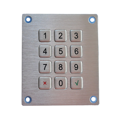 SUS304 bürstete Metall Schlüssel, das der numerischen Tastatur-IK09 12 Format für Bank-Kioske zusammenpressen