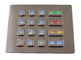 16 Platten-Berg-Tastatur-von hinten beleuchtete kundengebundene Edelstahl-Tastatur der Schlüssel-IP67