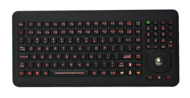 Von hinten beleuchtetes schwarzes Silikon-industrielle Tastatur mit optischer Rollkugel und F1 - Schlüssel F24