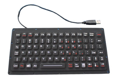 Schlüssel IP65 81 verdünnen schwarze Silikonkautschuk-Tastatur, 222.0mm x 100mm x 9.1mm Größe