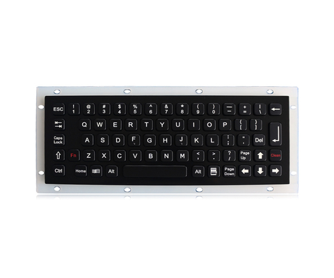 Industrielle Tastatur aus gebürstetem schwarzem Titan. Kundenspezifische Koisk-Tastatur aus Metall