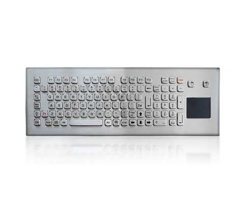 Industrielle Tastatur aus Edelstahl mit Touchpad für Kiosk