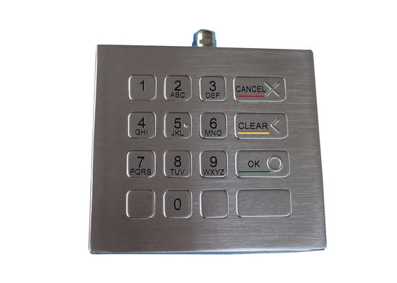 Tischplatten-Beweis-Tastatur des Vandalen-IK09 bürstete Metall RS232 mit 16 Schlüsseln