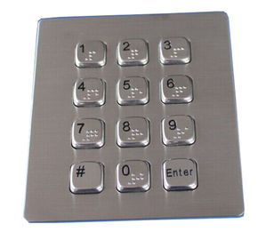 12 Schlüssel wischen Beweismetallpunkt-Blindenschrift-Tastatur mit flacher Schlüssel USB-Schnittstelle ab