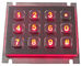12 dynamische Metalltastatur Schlüssel USBs IP65 mit dem roten oder blauen Hintergrundbeleuchtungsvandalen beständig