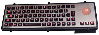 Kundenspezifische usb-Tastatur/von hinten beleuchtete industrielle Tastatur mit belichteter roter Rollkugel